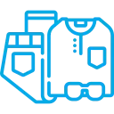 a blue line art of clothes for hoarder clean up services